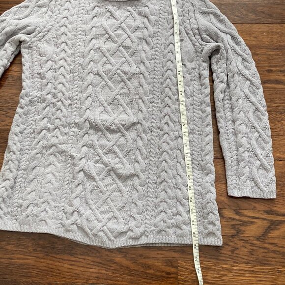 J.Jill  GRAY CHENILLE Cable Knit Chenille sweater, Small - Picture 4 of 6